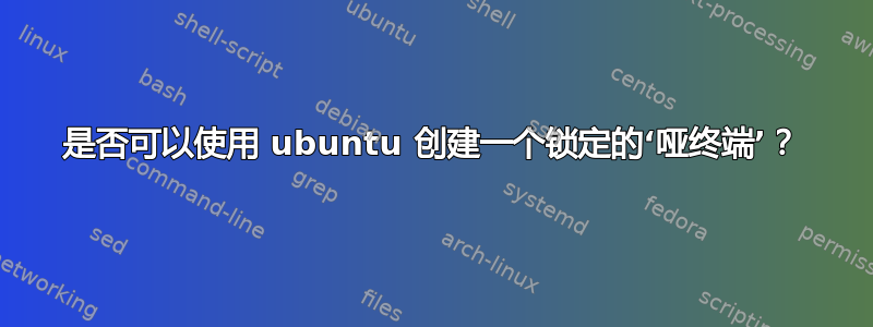 是否可以使用 ubuntu 创建一个锁定的‘哑终端’？