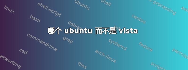 哪个 ubuntu 而不是 vista