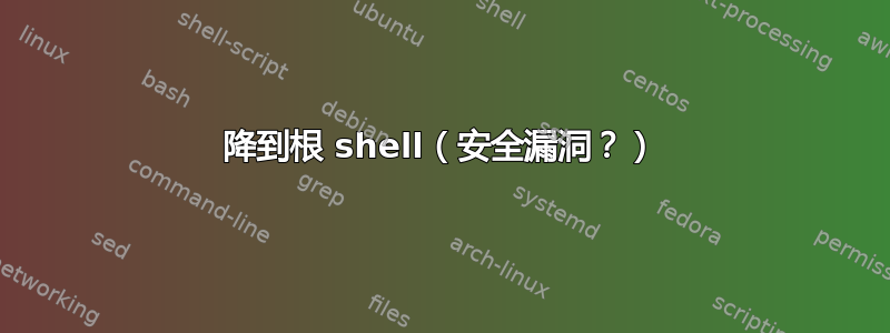 降到根 shell（安全漏洞？）