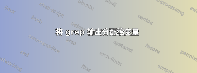 将 grep 输出分配给变量