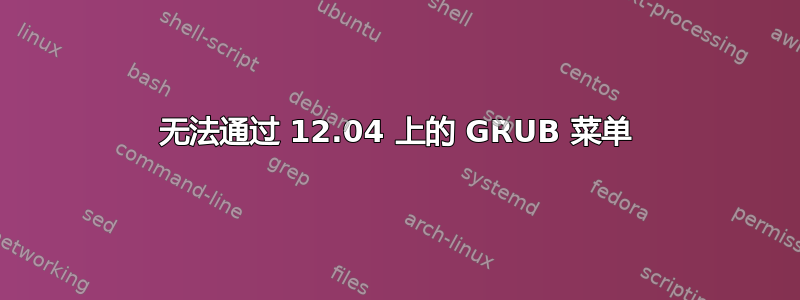 无法通过 12.04 上的 GRUB 菜单