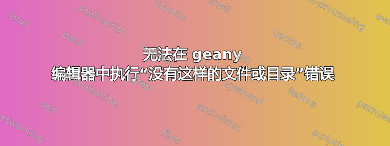 无法在 geany 编辑器中执行“没有这样的文件或目录”错误