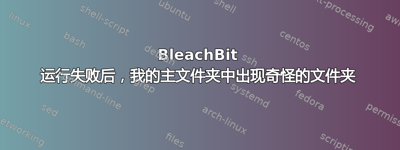 BleachBit 运行失败后，我的主文件夹中出现奇怪的文件夹