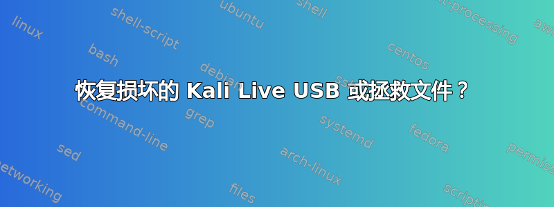 恢复损坏的 Kali Live USB 或拯救文件？