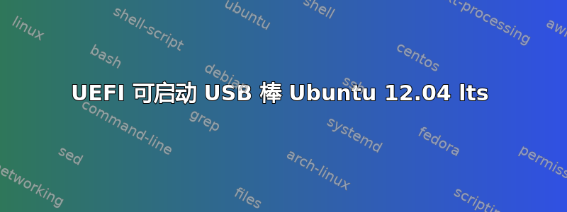 UEFI 可启动 USB 棒 Ubuntu 12.04 lts