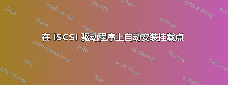 在 iSCSI 驱动程序上自动安装挂载点