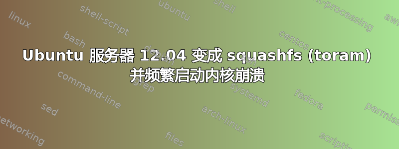 Ubuntu 服务器 12.04 变成 squashfs (toram) 并频繁启动内核崩溃