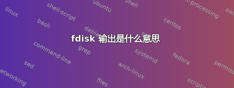 fdisk 输出是什么意思