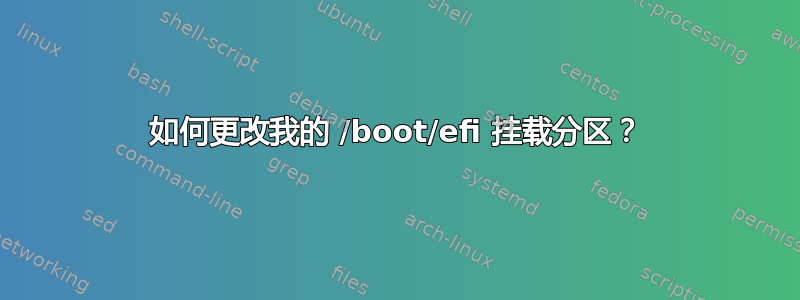 如何更改我的 /boot/efi 挂载分区？