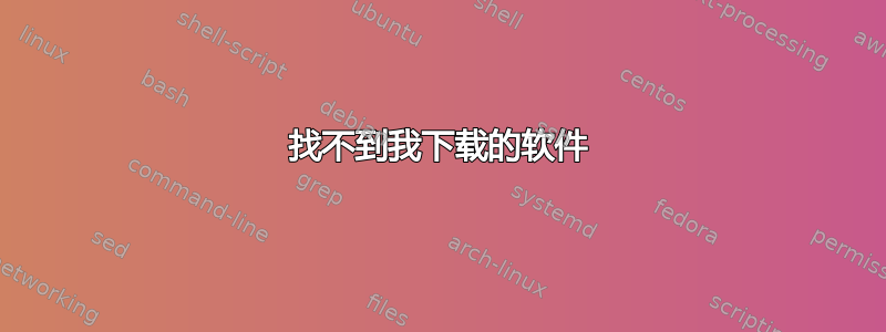 找不到我下载的软件