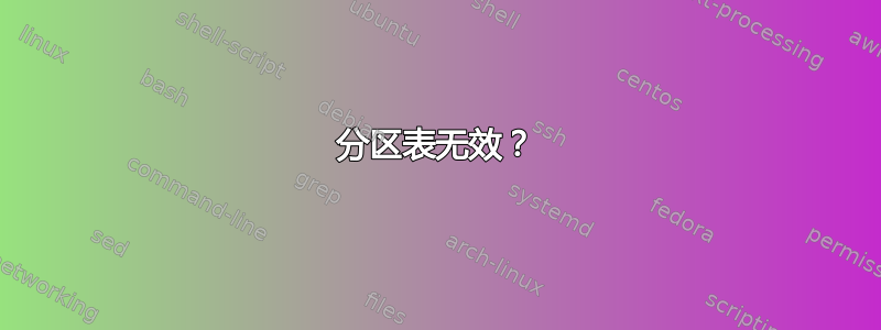 分区表无效？