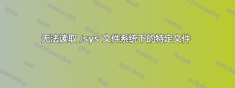 无法读取 /sys 文件系统下的特定文件