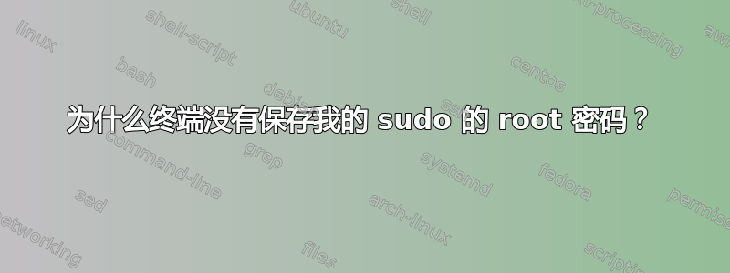 为什么终端没有保存我的 sudo 的 root 密码？