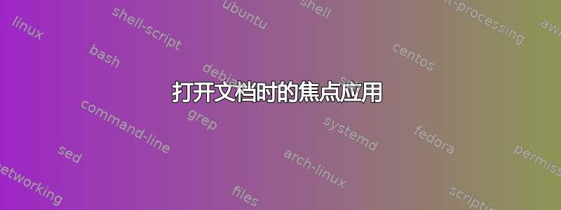 打开文档时的焦点应用