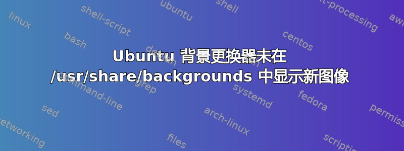 Ubuntu 背景更换器未在 /usr/share/backgrounds 中显示新图像