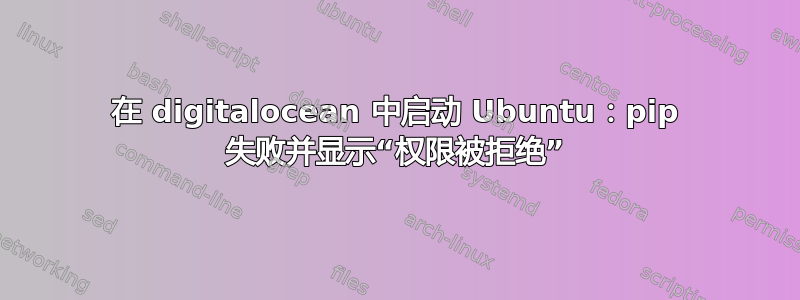 在 digitalocean 中启动 Ubuntu：pip 失败并显示“权限被拒绝”