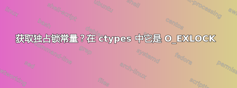 获取独占锁常量？在 ctypes 中它是 O_EXLOCK 