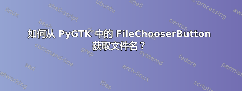 如何从 PyGTK 中的 FileChooserButton 获取文件名？