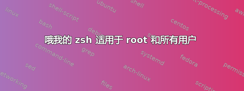 哦我的 zsh 适用于 root 和所有用户