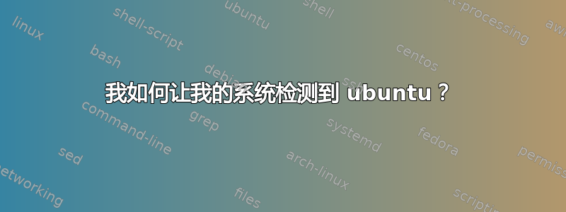 我如何让我的系统检测到 ubuntu？