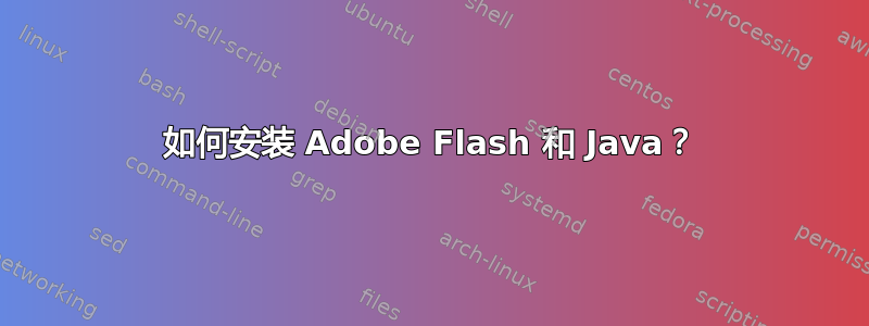 如何安装 Adob​​e Flash 和 Java？