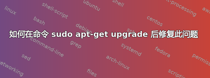 如何在命令 sudo apt-get upgrade 后修复此问题