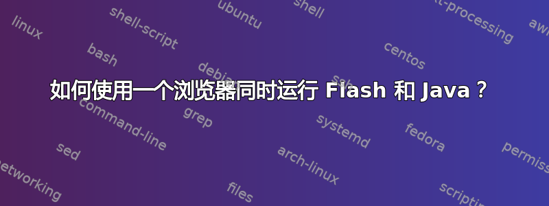 如何使用一个浏览器同时运行 Flash 和 Java？