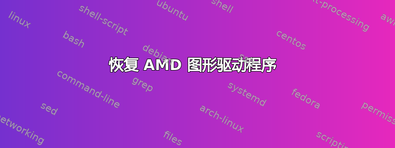 恢复 AMD 图形驱动程序 