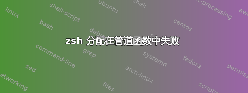 zsh 分配在管道函数中失败