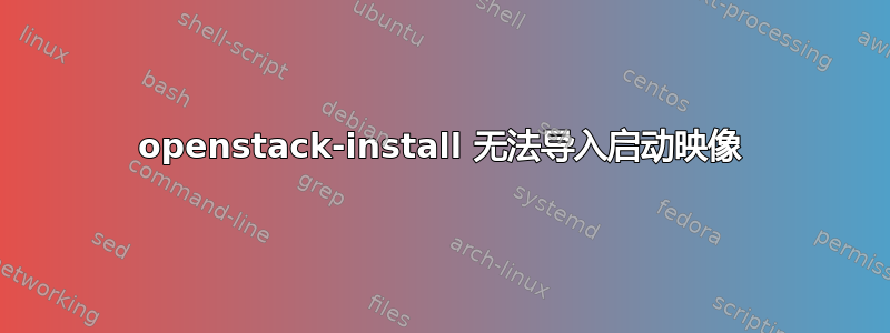 openstack-install 无法导入启动映像