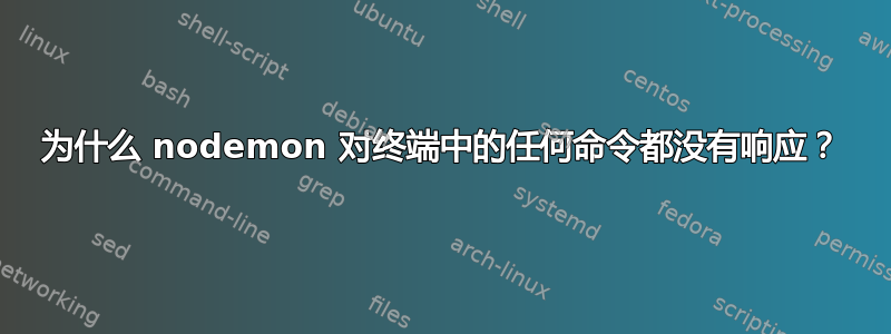 为什么 nodemon 对终端中的任何命令都没有响应？