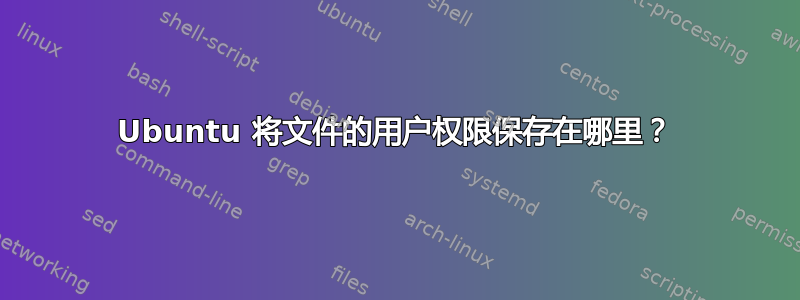 Ubuntu 将文件的用户权限保存在哪里？