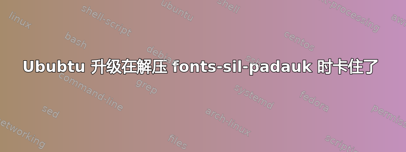 Ububtu 升级在解压 fonts-sil-padauk 时卡住了