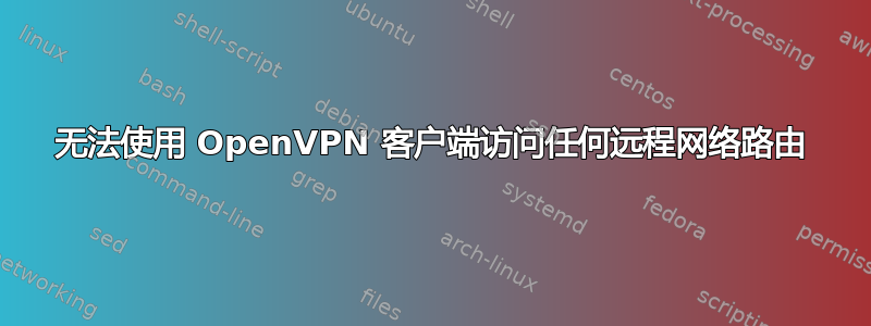 无法使用 OpenVPN 客户端访问任何远程网络路由