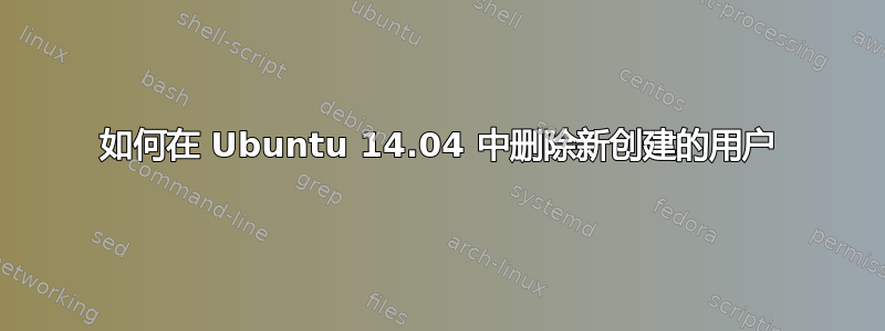 如何在 Ubuntu 14.04 中删除新创建的用户