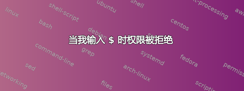 当我输入 $ 时权限被拒绝