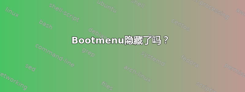 Bootmenu隐藏了吗？