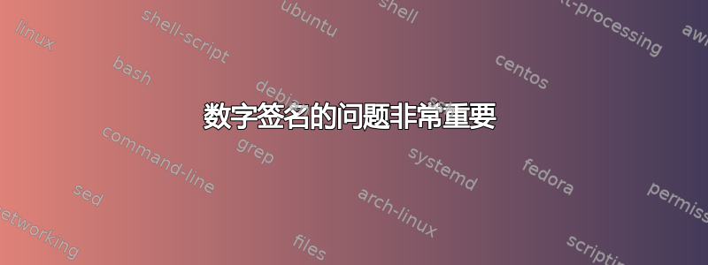 数字签名的问题非常重要