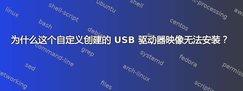 为什么这个自定义创建的 USB 驱动器映像无法安装？