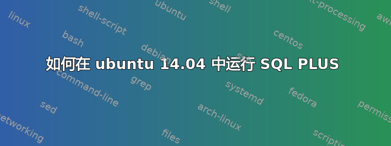 如何在 ubuntu 14.04 中运行 SQL PLUS