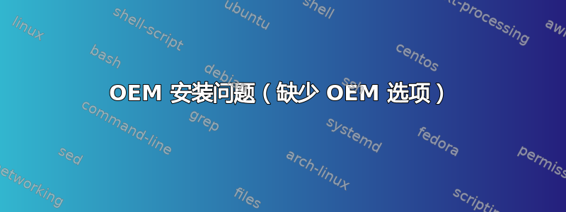 OEM 安装问题（缺少 OEM 选项）