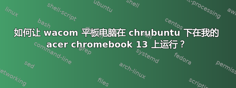 如何让 wacom 平板电脑在 chrubuntu 下在我的 acer chromebook 13 上运行？