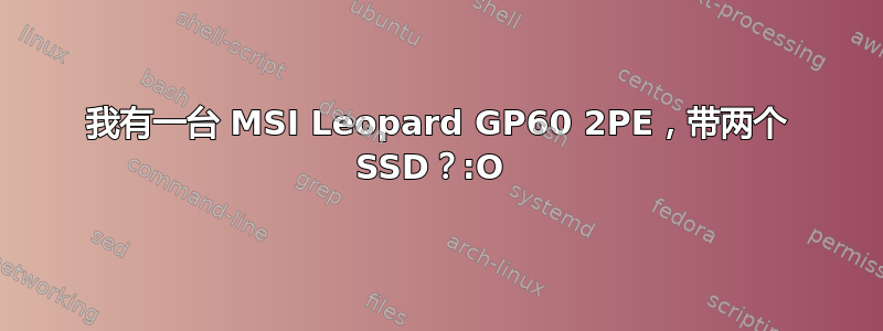 我有一台 MSI Leopard GP60 2PE，带两个 SSD？:O 