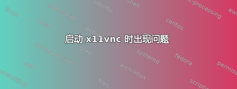 启动 x11vnc 时出现问题