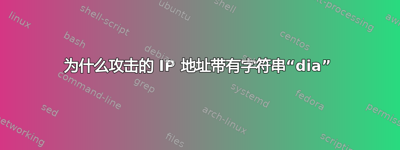 为什么攻击的 IP 地址带有字符串“dia”