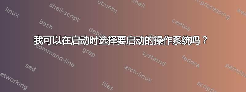 我可以在启动时选择要启动的操作系统吗？