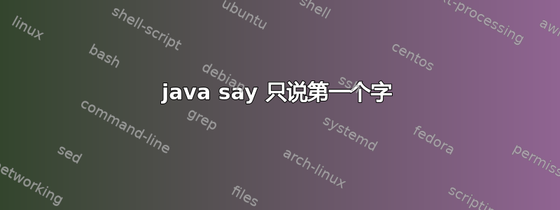 java say 只说第一个字