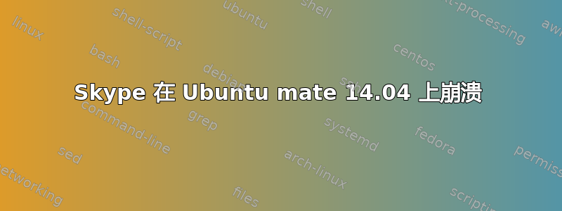 Skype 在 Ubuntu mate 14.04 上崩溃