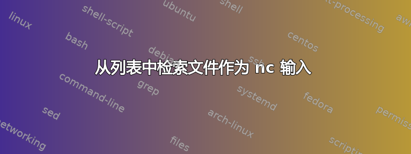 从列表中检索文件作为 nc 输入