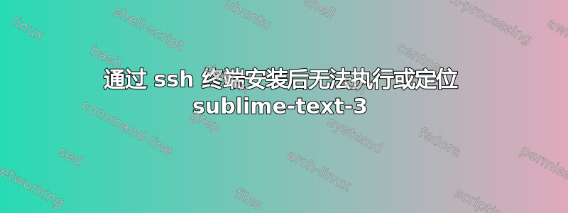 通过 ssh 终端安装后无法执行或定位 sublime-text-3